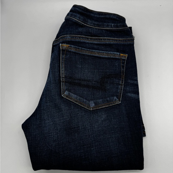 American Eagle AE Kick Boot bootcut Mid Rise Dark Wash Super Stretch Jeans 8 R - Picture 3 of 10